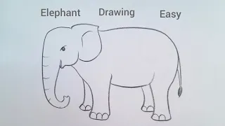 how to draw elephant drawing easy step by step@DrawingTalent