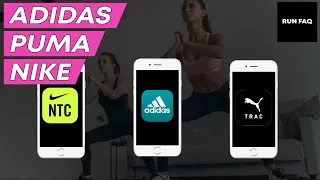 Сравнение приложений adidas Training, Nike training, PUMATRAC