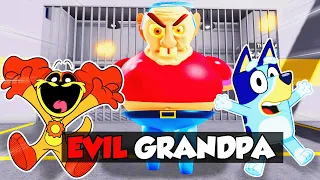 Dogday & Bluey ESCAPING AN EVIL ROBLOX GRANDPA!