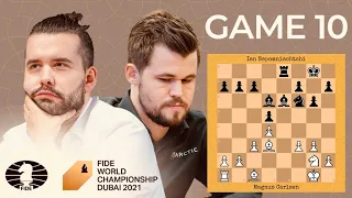 Game 10 • Magnus Carlsen vs Ian Nepomniachtchi | World Championship Match, 2021 #chess #chessgame