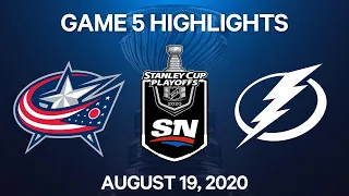 NHL Highlights | 1st Round, Game 5: Blue Jackets vs. Lightning - Aug. 19, 2020