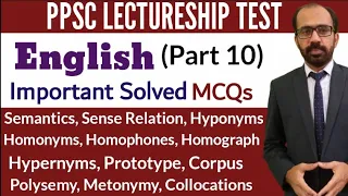 PPSC/FPSC Test Preparation|Part 10| Linguistics|English Lectureship Paper |Solved MCQs|M Tayyab