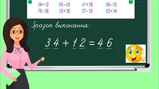 Ознайомлення із додаванням і відніманням двоцифрових чисел. 1 клас