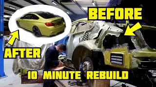 Rebuilding A Wrecked 2016 BMW M4 in 10 Mins like THROTl