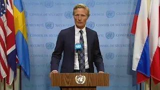 UN Security Council President on the situation in Libya - Media Stakeout (16 July 2018)