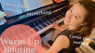 Pianist‘s【warm up routine】+Stretching+Cortot+Czerny!! 指の訓練🤌