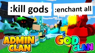 ADMIN CLAN vs GOD CLAN in Roblox BedWars...