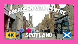 Aberdeen City centre | Walking Tour | Union Street | Cathedral | Scotland | ASMR | 4K | 🏴󠁧󠁢󠁳󠁣󠁴󠁿
