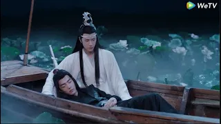 Lan Zhan,upon learning the truth about Wei Wuxian's sacrifice,tears up in anguish and takes him away