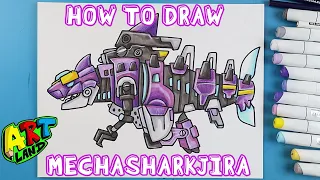 How to Draw MECHASHARKJIRA!!!