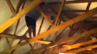 Jumping from the rafters.