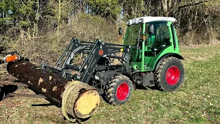 Waldarbeiten Tünnissen GT 150  Kleiner Fendt GTA 150, Forstwinde, Seilwinde, Stoll FC 350 P