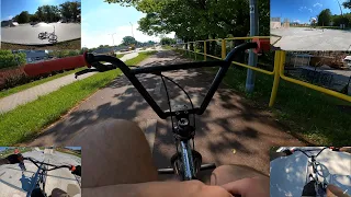 Утро BMXера. Обзор скейтпарка в Белостоке. GoPro BMX riding (POV). ФИБЛ по трубе на ОВЕР.