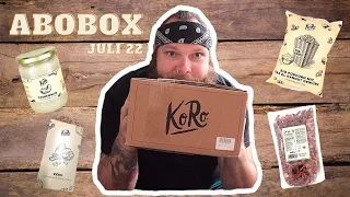 KoRo Drogerie Abobox UNBOXING + TASTE-TEST Juli 2022 - Apfelchips, Popcorn, Flapjack und CASHEWMUß!