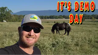 TIME TO TEAR IT DOWN |tiny house, homesteading, off-grid, cabin build, DIY, HOW TO, sawmill, tractor