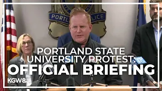 Portland State University protest | Police, city officials give briefing on protest at library