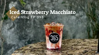 Cafe Vlog EP.396 | Iced Strawberry Macchiato | Taste with new drinks | Barista Vlog | Cafe Shop