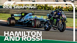 Lewis Hamilton and Valentino Rossi Swap Rides!