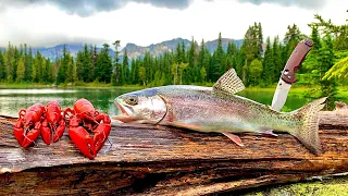 WILD Crawfish Boil & Trout Fishing!!! MOUNTAIN Catch & Cook!!!