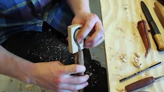 Making a wooden spoon knife sheath / box