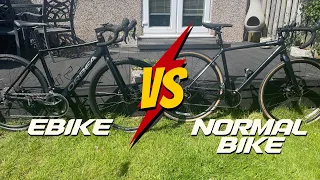 E-bike (Orbea Gain) vs Normal Bike (Cannondale Topstone 4) #cycling #cyclinglife