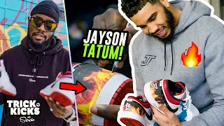 Making Jayson Tatum CUSTOM Size 14 Jordans! But Did He Like Them... 😱