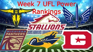 My UFL Week 7 Power Rankings