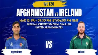CRICKET LIVE: Afghanistan Vs Ireland | 1st T20 | Sharjah | 15th March 2024 | ACB