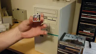 I installed an awesome MS-DOS case badge on my Pentium 166mhz gaming computer from 1997