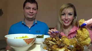 Мукбанг куриные крылышки 🥠 MUKBANG chicken wing Eating