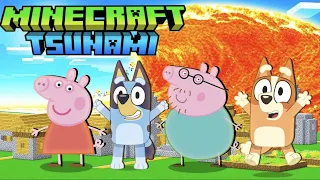 Minecraft Peppa Pig With Bluey Vs Lava Tsunami