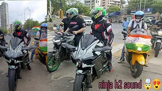 ninja h2 sound in public reaction 15 august [4k] worli se face#mumbai #viralreels