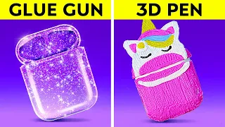 GLUE GUN VS 3D PEN BATTLE ||Amaizing DIY Jewerly And Repair Tricks For Any Occasion by 123GO! SCHOOL