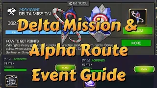 Delta Mission & Alpha Route Event Guide. Cavalier And Paragon Omega crystal Opening #mcoc