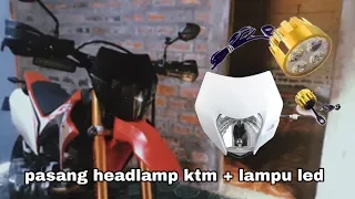 pasang headlamp ktm || supermotovlog