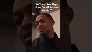 De’Aaron Fox Slaps LeBron’s Custom Shoes Out Of Jessers Hands😂💀