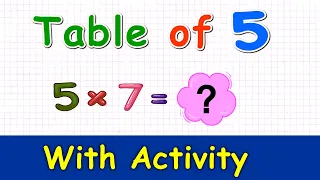 Learn Multiplication Table of Five 5 x 1 = 5 | 5 Times Tables with Activity | Elearning studio