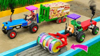 Diy tractor making asphalt road new technology part #2 | Diy tractor full of Parle-G | @Sunfarming