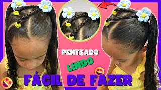 PENTEADO SIMPLES E FÁCIL COM XUXINHAS PARA MENINA | penteado cabelo infantil