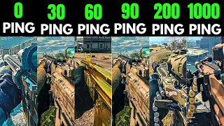 Call of Duty Warzone 2.0  0 ping vs 30 ping vs 60 ping vs 90 ping vs 100 ping vs 200ping vs 1000ping