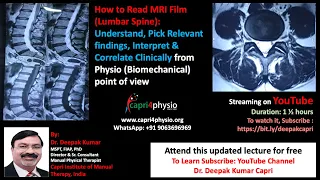 How to Read MRI Film of Spine, Understand, Pick Relevant Findings, Interpret & Correlate Clinically