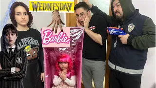 ZEYNEP HİRANUR WEDNESDAY BARBİE POLİS/CADI TEYZE/بابا جاب لي بالون - جنى مقداد | طيور بيبي