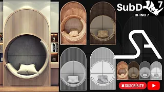 SA Tutorial   |  Circular Niche Interior  |  Rhinoceros 7  |  For Beginner #shorts