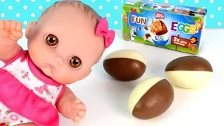 3 Шоколадных Яйца с Сюрпризами Куклы Пупсики Играют в Игрушки Для детей