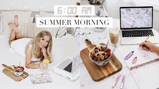 6 AM SUMMER MORNING ROUTINE | Staying Healthy & Productive for School or Work