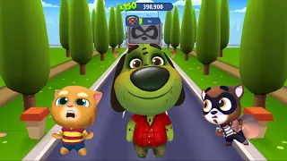 Talking Tom Gold Run - Zombie Ben vs Raccoon Boss fight in Flower Power Events - Full screen 🔥