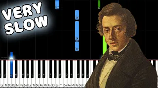 Chopin - Waltz Op. 64 No. 2 in C-sharp Minor - VERY SLOW EASY Piano Tutorial [animelovemen]