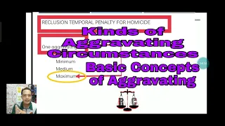 Basic Concepts and Kinds of Aggravating Circumstances Source Revised Penal Code Book 1 by Luis Reyes