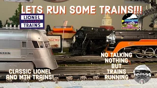 MTH and Lionel Train running session! O gauge model trains in action!