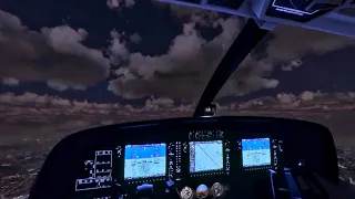 Real time night flying by plane from the cockpit | ASMR Ambience